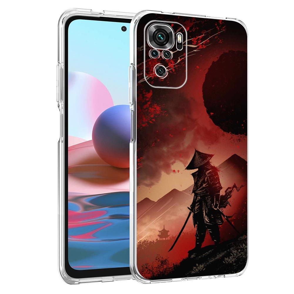 Japanese Bushido Samurai Clear Phone Case For Xiaomi Redmi Note 12 5G 9S 9 8 10 11 Pro+ 9T 8T 10C 9C 9A 7 Pro Soft Back Cover