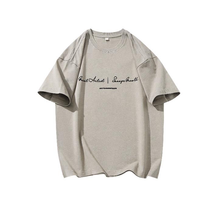 

New American Retro Short-sleeved T-shirt Men s Summer Loose Casual and Versatile Half-sleeved Top 4XL