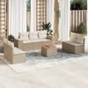 VidaXL Garden Lounge Set with Cushions 8 Pcs Beige Braided Resin 3225400
