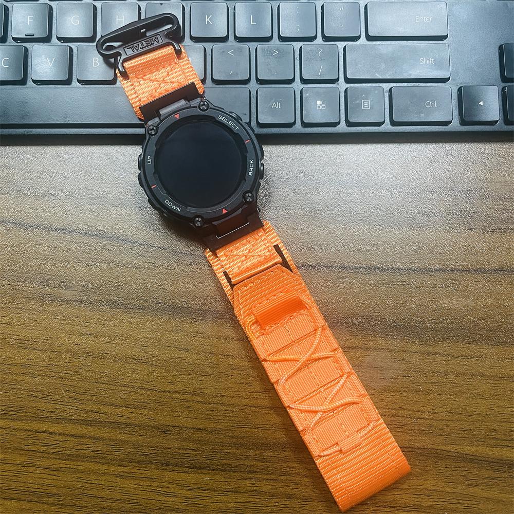 Bracelet en nylon coloré pour Huami Amazfit T-rex 2 boucles pour bracelet de rechange Huami Amazfit Trex/Trex Pro/Trex Ultra Bracelet tyrannosaure