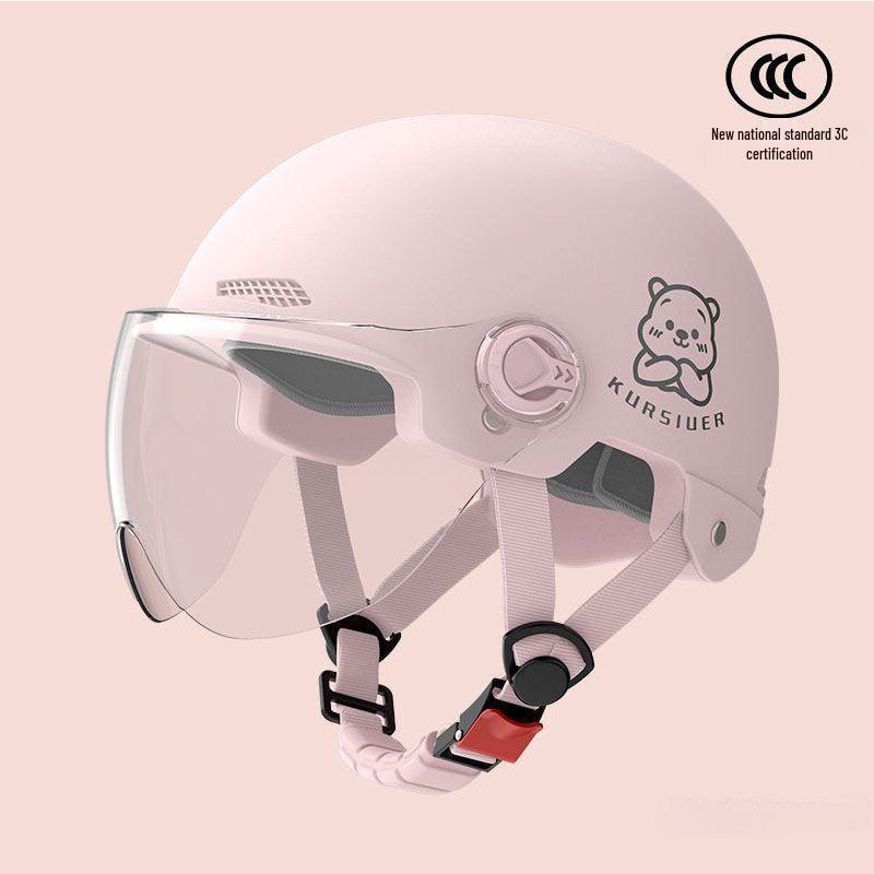 

Women s Certified Electric Vehicle & Motorcycle Sun Protection Half Helmet Short Clear Lens, Explosion-Proof [Bear Certified]