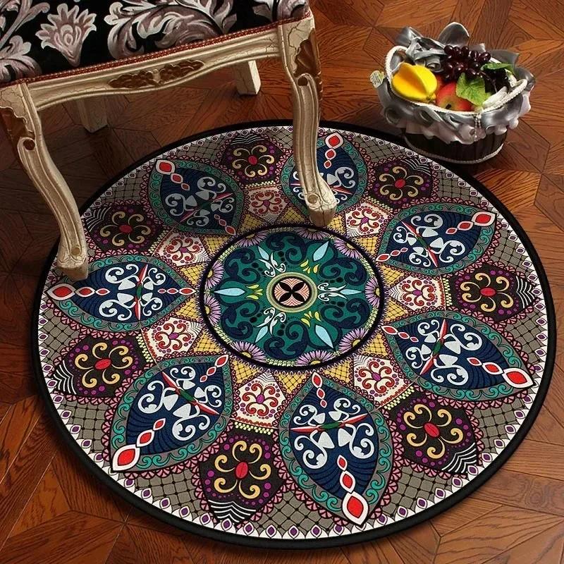 Bedroom Children's Chair Non-slip Floor Mat Room Home Decoration Round Carpet Living Room Mandala Bathroom Absorbent Floor Mat