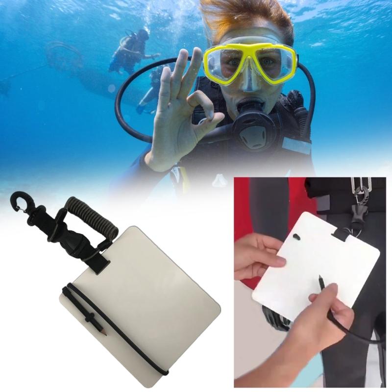 Scubas Diving Writing Slates Underwater Wordpad Writing Board with Pencil and Clip Snorkeling Record Board Easy to Use