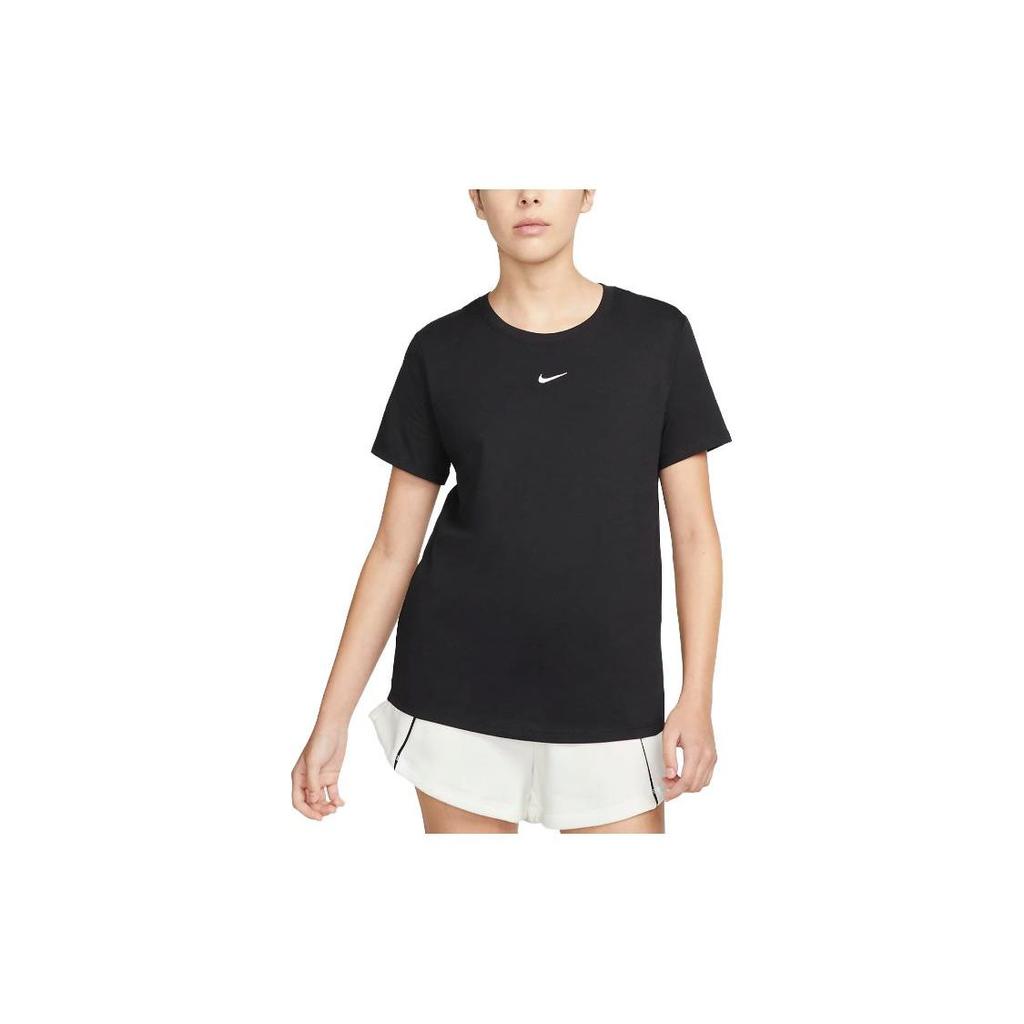 Nike Solid Color Round Neck Short Sleeve T-Shirt Women tops Black DX7905-010