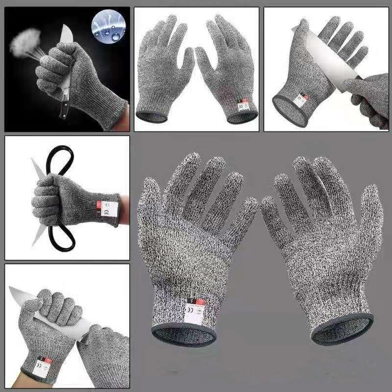 Professional Quality Cut Resistant Gloves Grey Color Level 5 Cut Resistance