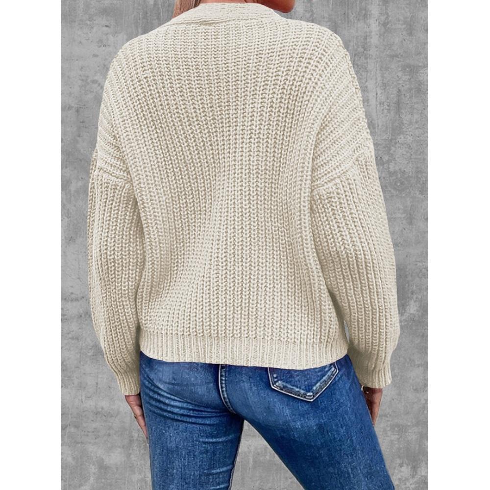 Women Autumn Winter Knitted Sweater Coats Single Breasted Long Sleeve V-neck Knitwear Cardigans Jackets