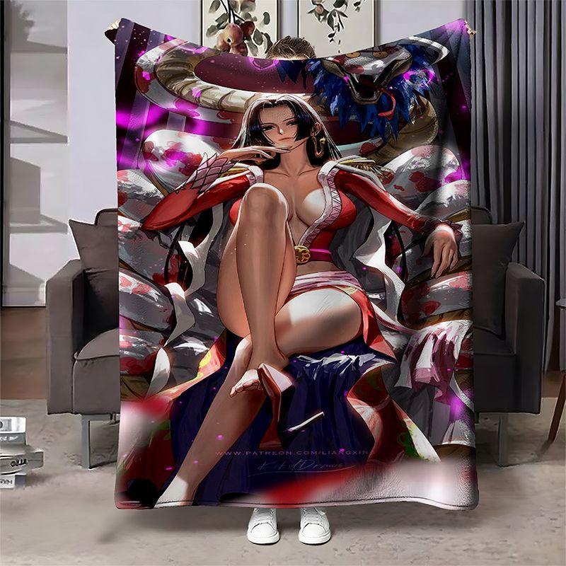 Anime One Piece Blanket Luffy Sauron Robin Flannel Office Nap Blanket Cartoon Warm Soft Blankets For Sofa Bed Cover Blanket Gift