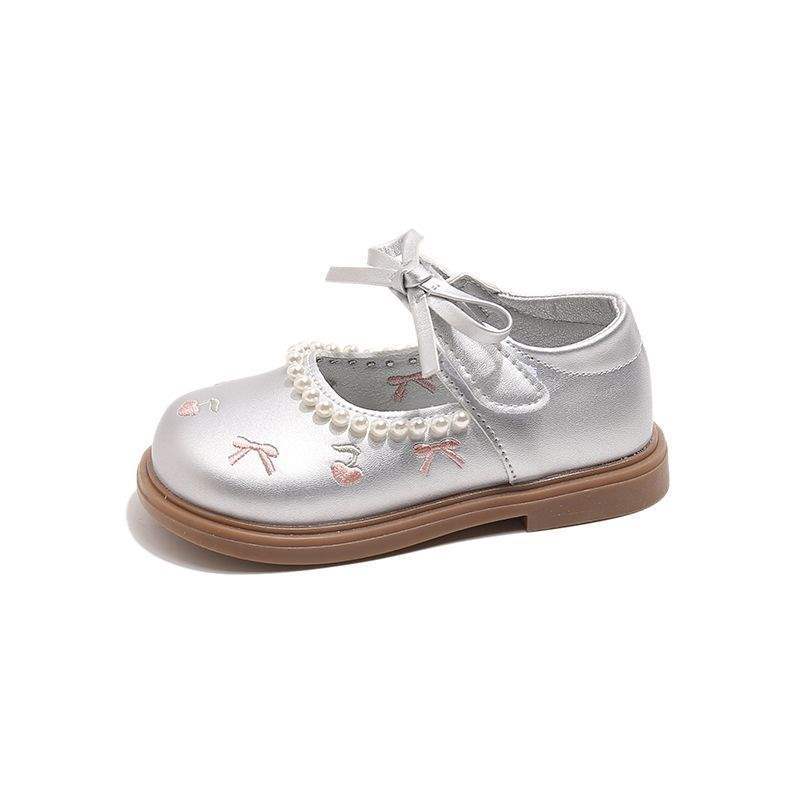 

Girls leather shoes 2025 new spring and autumn bow pearl princess shoes children Mary Jane single shoes girls performance shoes Shoot according to the inner length, thank you