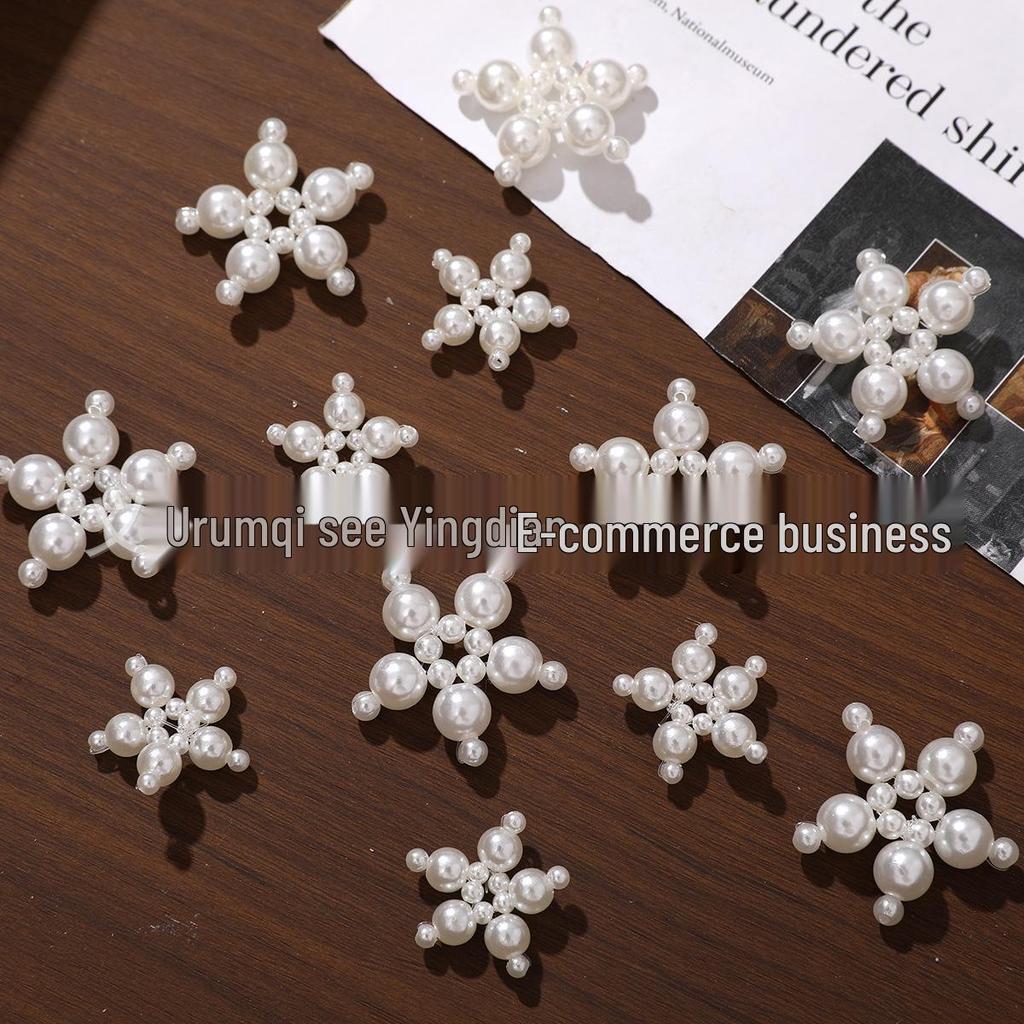 Korean Fashion Imitation Pearl Star Pentagram Earrings, Dangles, Keychain, Shoe Buckle, and Pendant Accessories