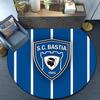 Sc Bastia Football Crest Round Rug for Livingroom,Bedroom, Palyroom, Chair Rug, Area rug, Circle Carpet, Fan Christmas gift