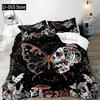 White Mushroom Bedding Set Duvet Cover Full Size Green Plant Botanical Comforter Quilt Cover 2 Pillow Shams for Women Girls