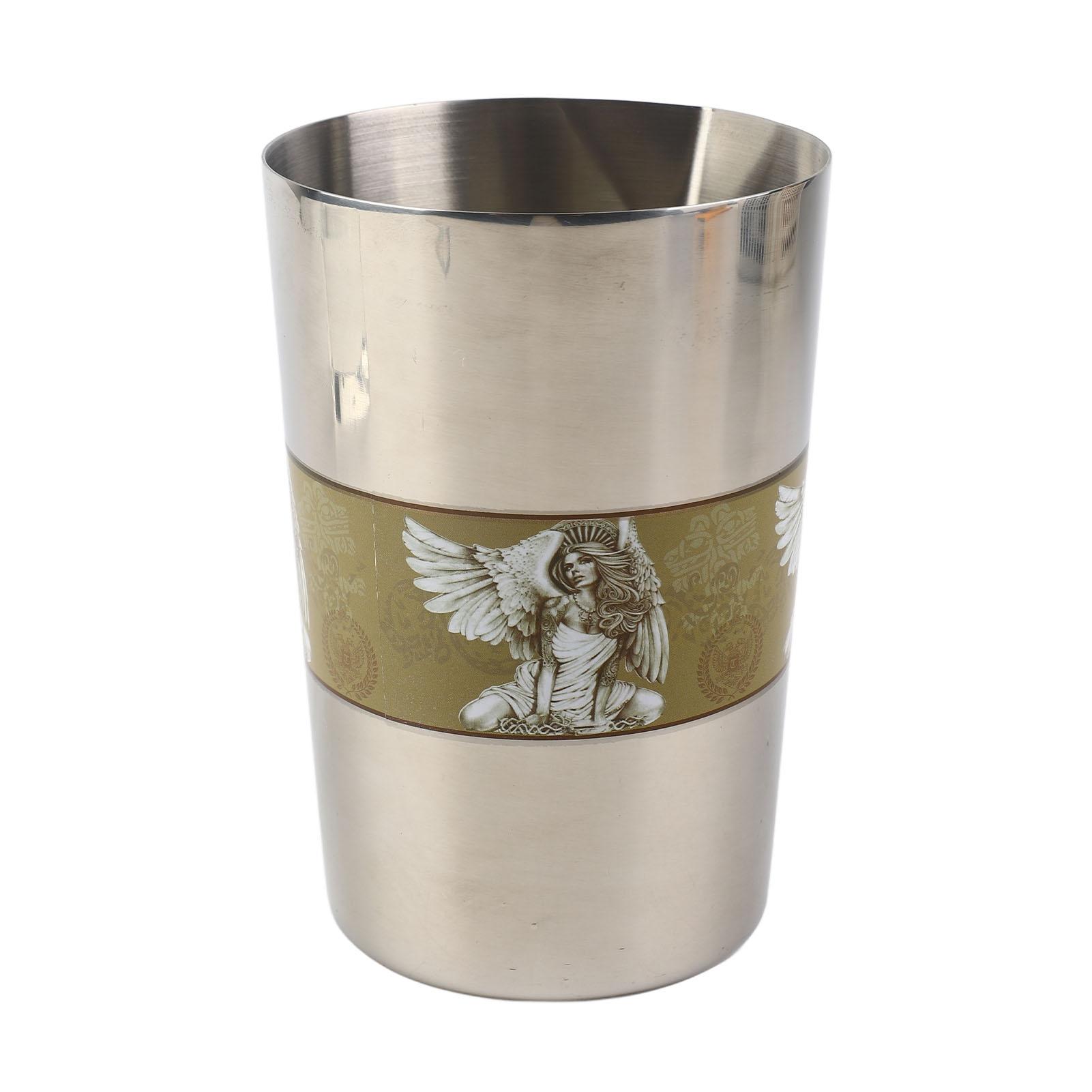 

Cocktail Mixing Cup 304 Stainless Steel Rustproof Vintage Print Bartending Cup for Bar Home L
