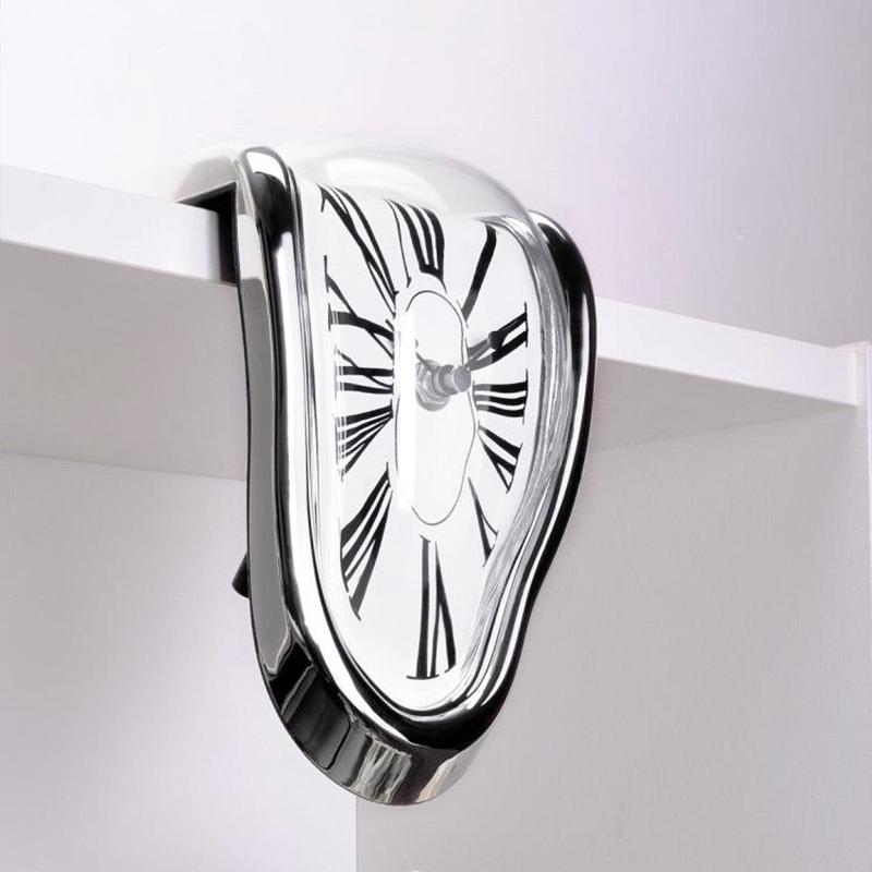 Retro Minimalist Distorted Roman Numeral Wall Clock - Silent Clock for Home, Bedroom & Living Room