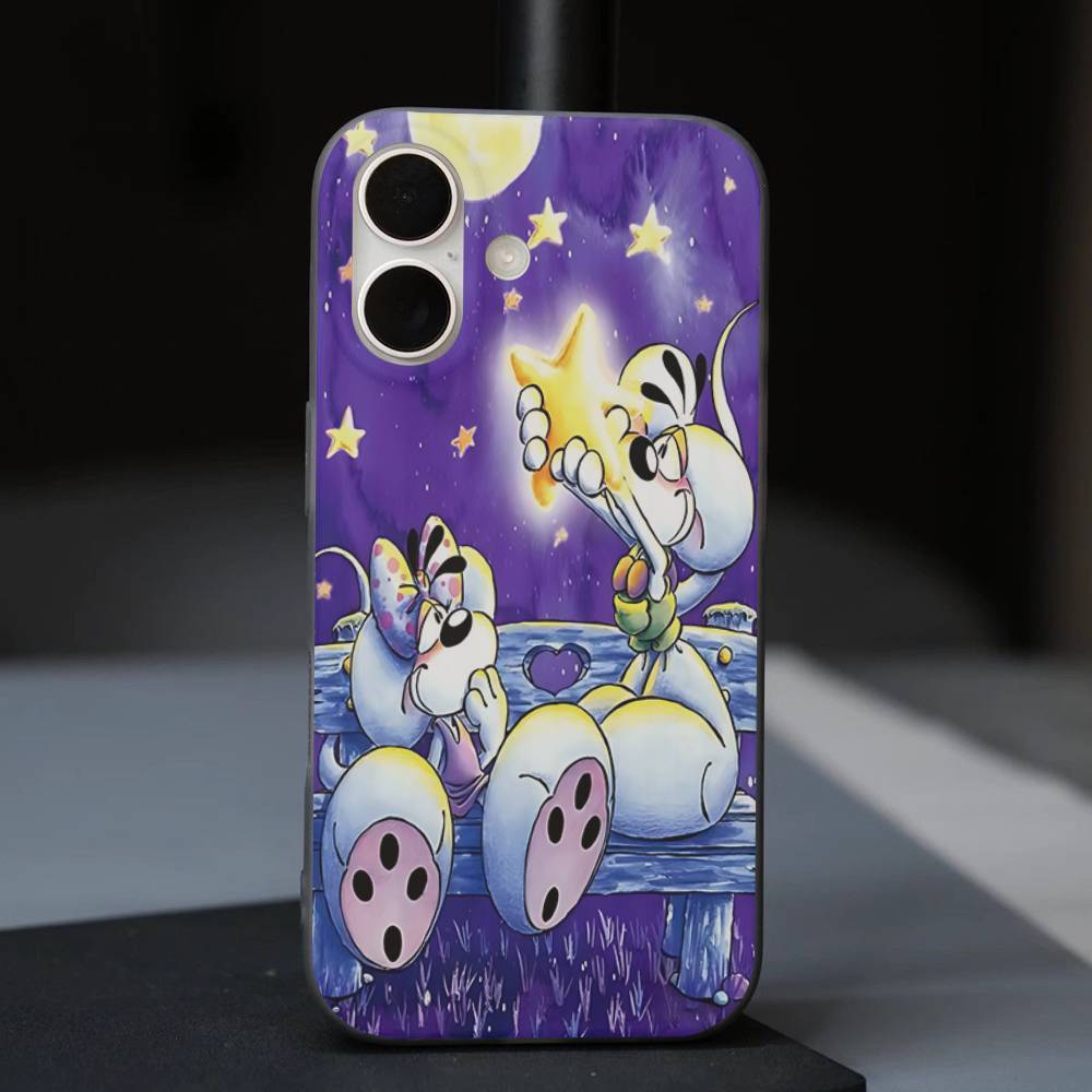 Cartoon D-Diddl For IPhone 17 16 15 14 13 12 11 Pro Max Plus Pro Clear Phone Cover Non-Slip Shell