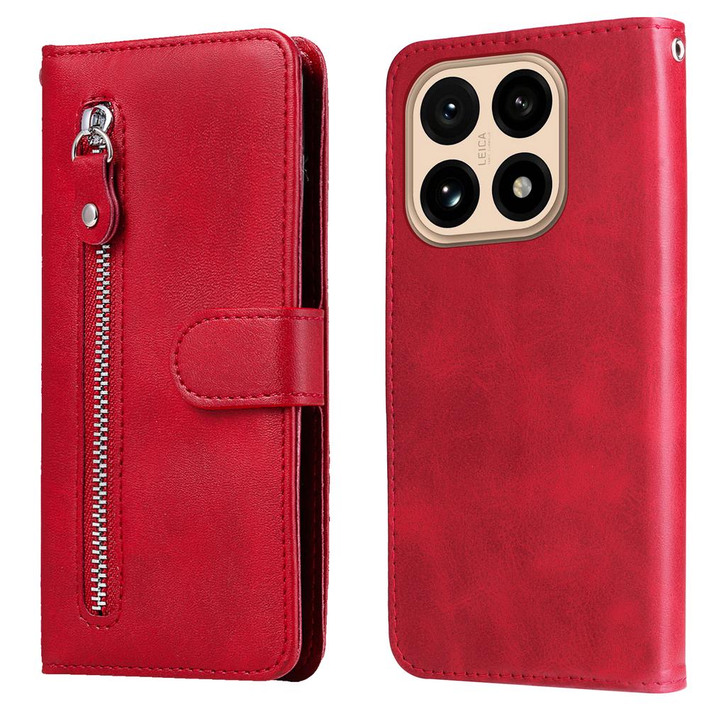 For Xiaomi 15T PU Leather Cases with Zipper Pocket Wallet Phone Cover Stand