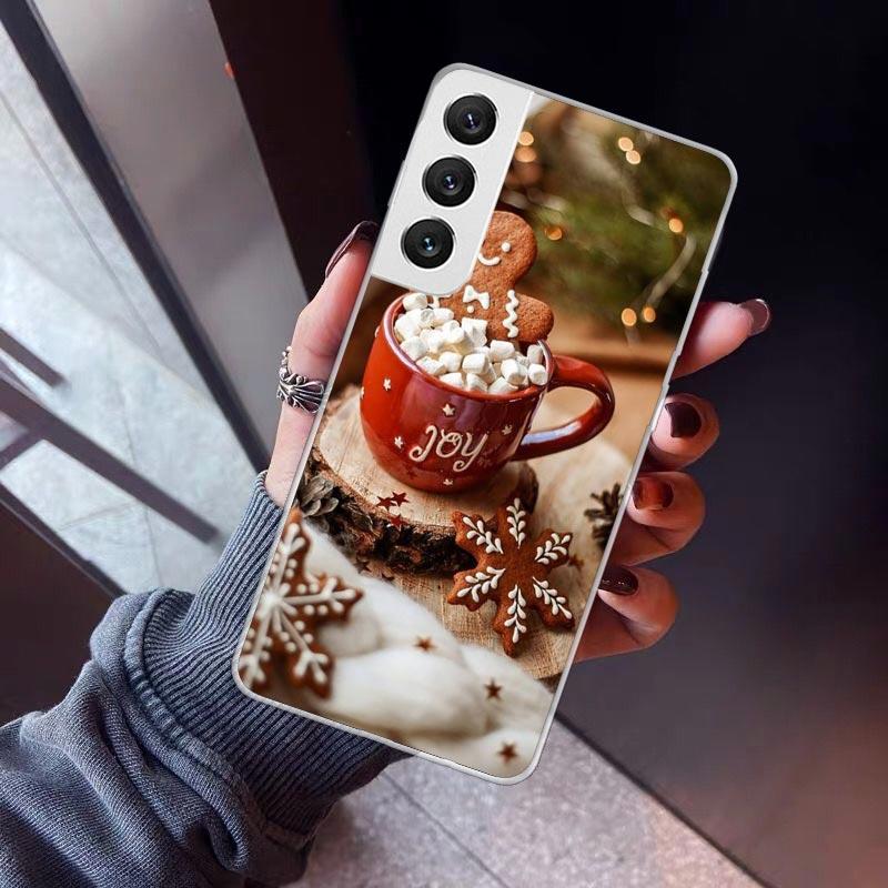 

Winter Coffee Christmas Phone Case For Samsung Galaxy S26 S25 Edge S24 S23 Ultra S22 Plus S21 S20 FE Soft TPU Back Cover Funda G Samsung S21