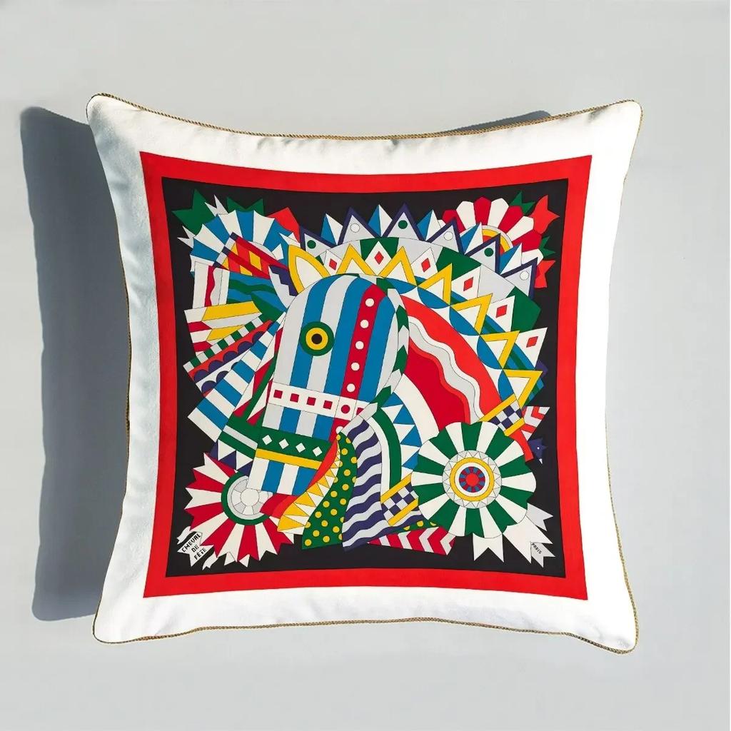 40/45/50/60cm Throw Pillow Polyester Cushion Cover Print Palace Rose Horse Pattern Sofa Couch Pillows for Home Decor Pillowcase