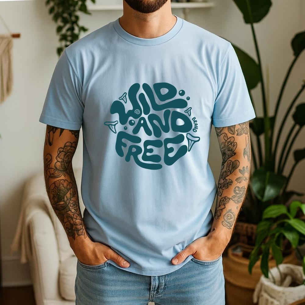 New Summer Unisexs 100 Pure Cotton TShirt Wild And Free Boho Wanderlust Style Vintage Graphic Casual Breathable Short Sleeve