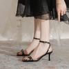 Stiletto Sandals Women's Summer New Models New Open-toed Hollow Temperament Socialite Versatile High Heels