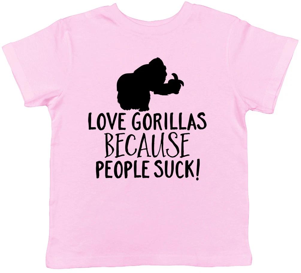 Love Gorillas because People Suck Childrens Girls Boys Kids T-Shirt Tee 100