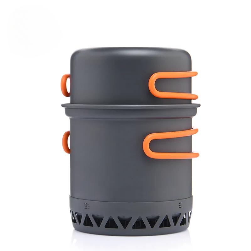 Camping Set Pot 1.3/2.3L Cookware Outdoor Cooking Heat Cooker Travel Tableware Pot Kettle Tourist Kitchen Equipment Portable Hiking Outdoor Cookware
