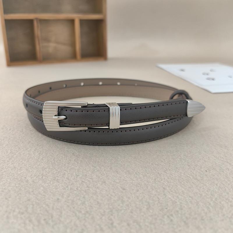 Leather Casual Womens Belt With Silver Buckle For Jeans And Office Gift Wear