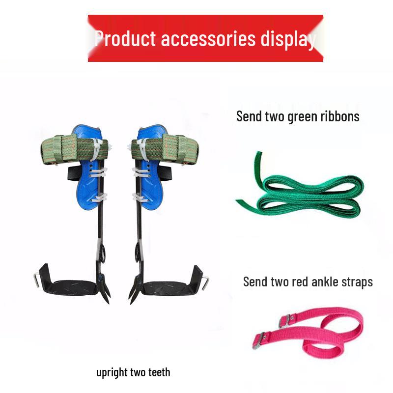 Tree Climbing Tool: Upright Foot Spikes with Large Bend and Wasp Foot Buckle Iron Shoes