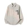 Men's Long Sleeve Button Down Shirt - Lightweight Soft Fabric, Contrast Pocket Detail, Loose Fit Casual Shirt for Streetwear and Daily Wear
