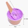 Candy Colored Ice Cream Shaped Plastic Bowl with Spoon Reusable Cartoon Egg Cone Children Fruit Dessert Bowl Kitchen Accessories