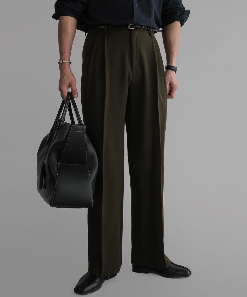 Baulopeulodeogteu Wool Tr Wide Slacks [Khaki]