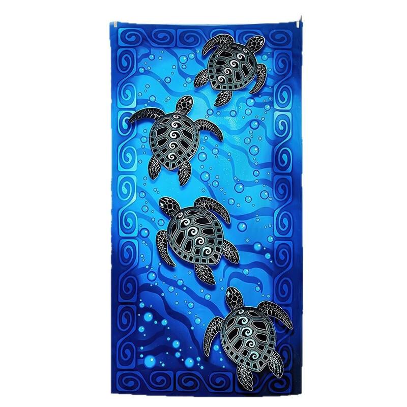 Quick-Dry Printed Fleece Bath & Swimming Towel Set