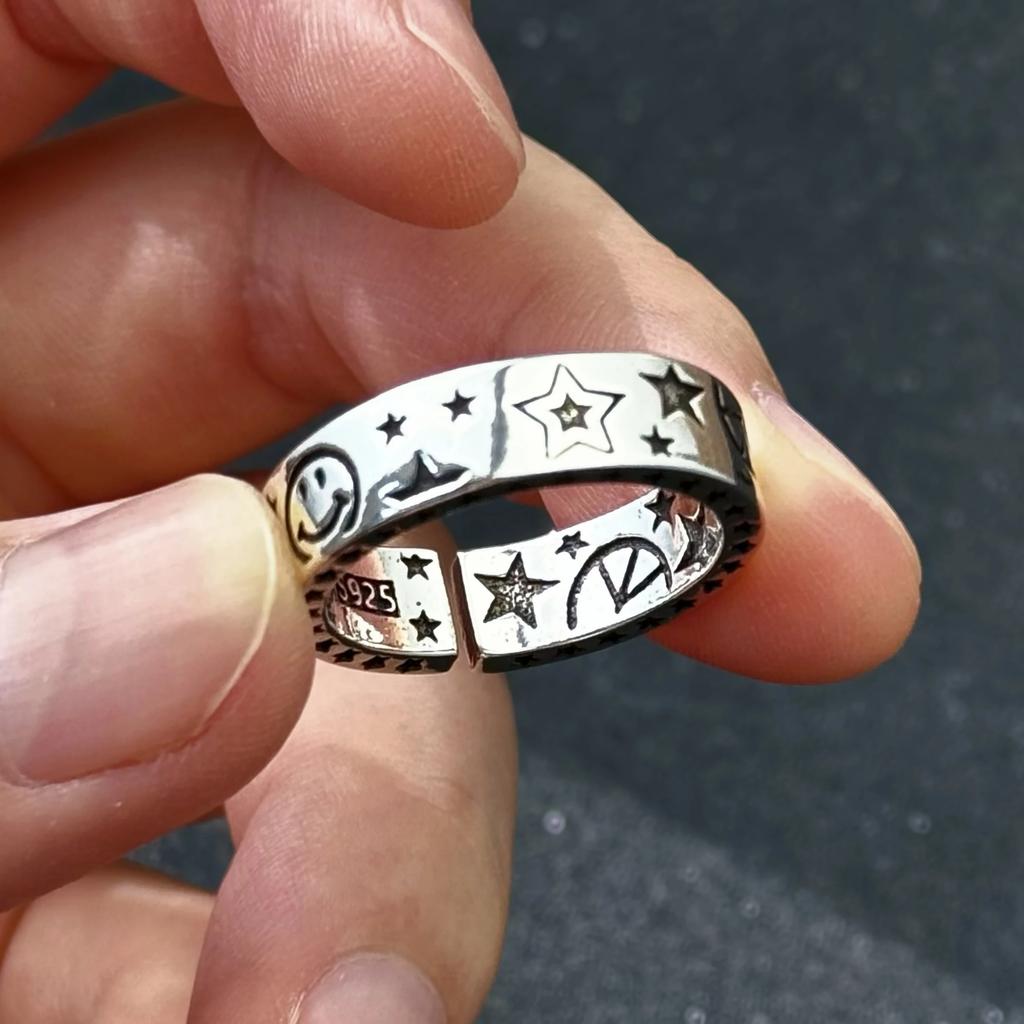 Retro Spider Rings for Women Men Sliver Color Opening Animal Ring Punk Gothic Y2K Jewelry Halloween Accessories Party Gift 2025
