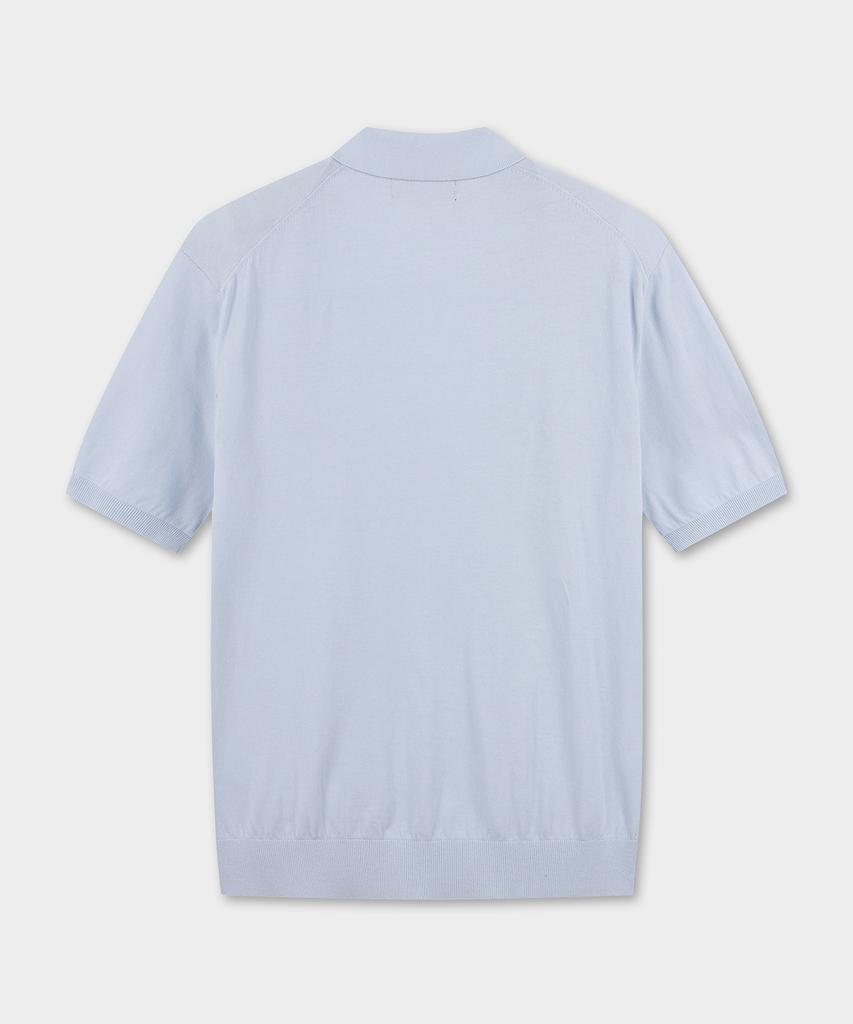 BROOKS BROTHERS Cotton Polo Short Sleeve Sweater (Light Blue) (Bbwtmb202Alfm)