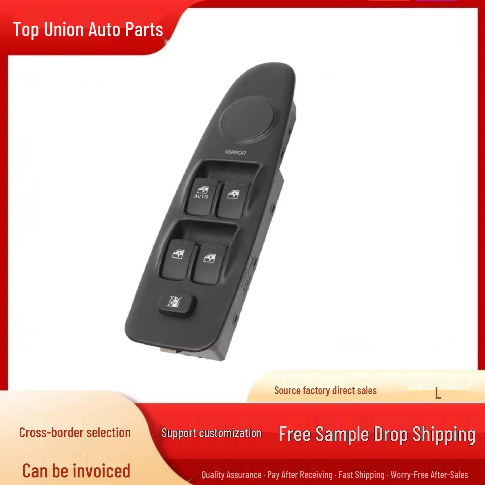 Black Power Window Switch Panel for 2001-2006 Hyundai Elantra (Part: 93570-2D100CA) Electric