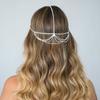 Bohemia Style for Rhinestone Drop Pendant Forehead for Head Chain Crystal Headpiece Bridal Wedding Hair Chain for Head J
