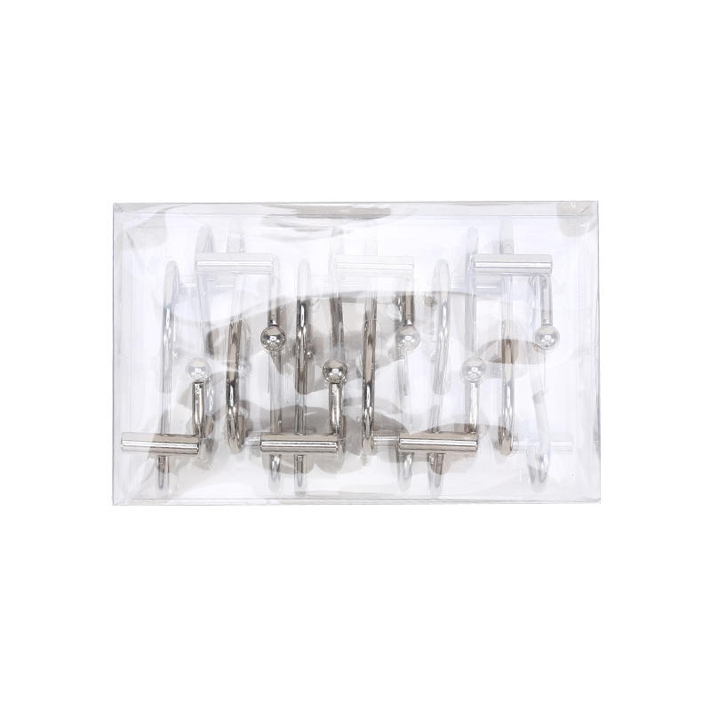 12Pcs Shower Curtain Hooks Rustproof Corrosion Resistant Strong Load-bearing Curtain Rings S-Shaped Electroplated Curtain Hooks