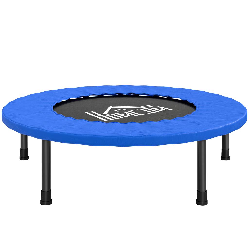 Mini fitness trampoline, exercise trampoline with non-slip feet, 100 kg load, diameter 81 x 22.5 cm, blue and black