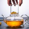 Glas-Teekanne hochtemperaturbeständig verdickter Filter Blasen-Teekanne Haushalt Kung Fu Fruchtblumen-Teekannenset