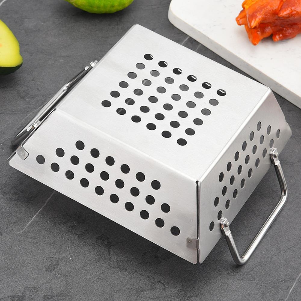 Non-stick Stainless Steel Grilling Tray Double Handle Noodle Strainer  Kitchen Tool