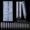 150Pcs Coffin Shape Sandwich Nail Forms Natural Clear No-Trace Nail Art Tips With Auxiliary Line Almond Shape Nail Tips