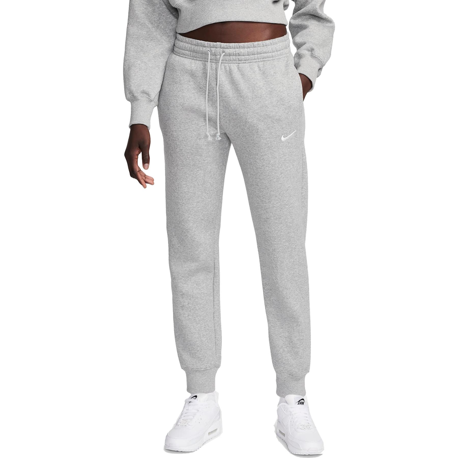 Nike Damen Hellgrau Phoenix Fleece Mid Rise Trainingshose - Bild 8
