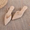 Baotou Sandals Women's New Summer Simple Pointed Square Heel Sandals Women's High Heel Strap Fashion Shoes
