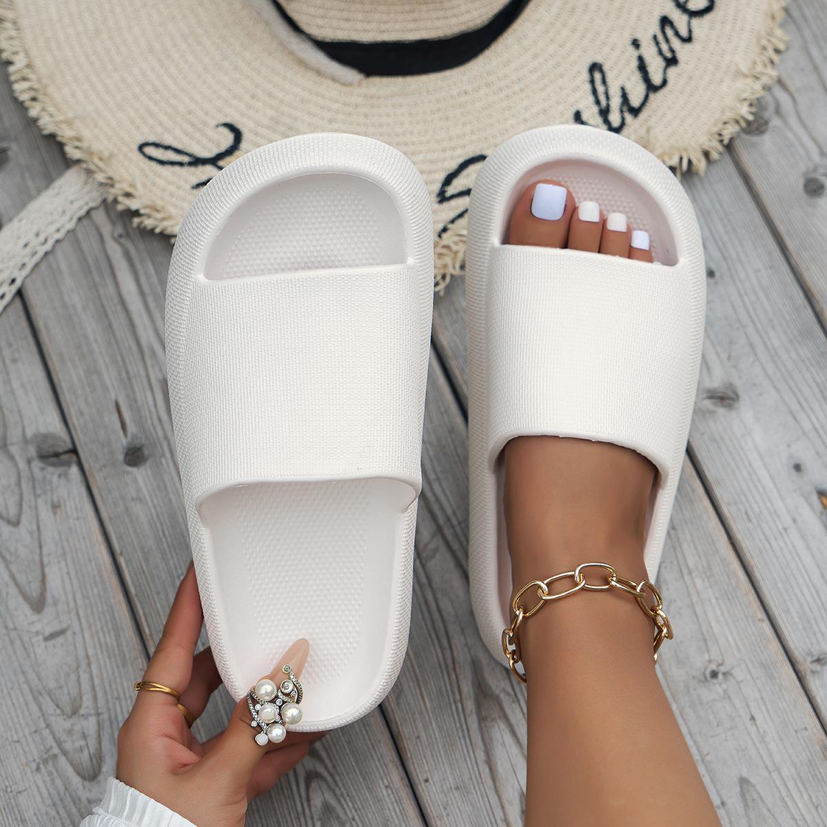 

Женские сандалии на толстой подошве 4 см, для пар, для дома, на толстой подошве, нескользящие, домашние, уличные, мужские сандалии 42-43 белый