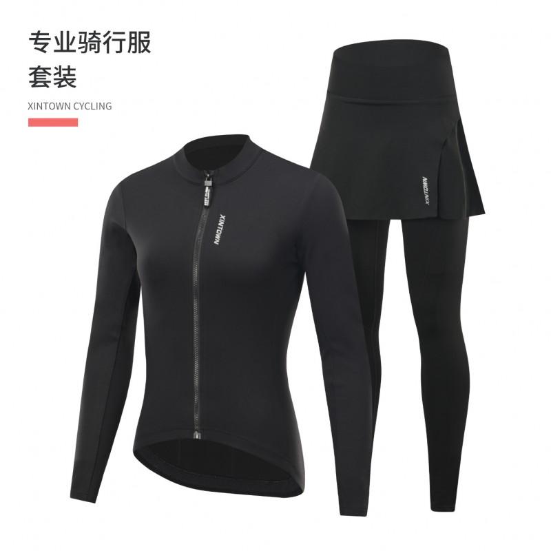 XINTOWN Winter Cycling Long Set Warm Fleece Thermal Breathable Stretch