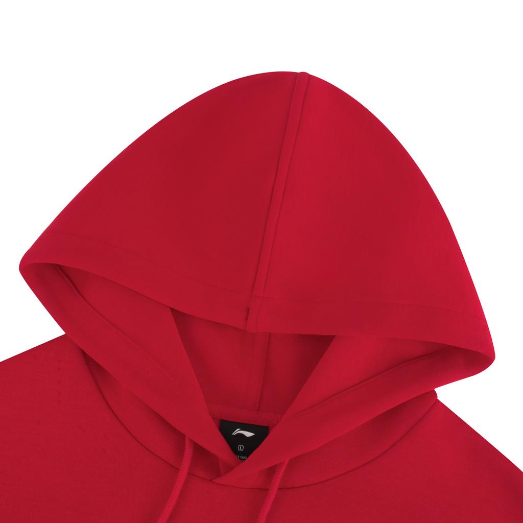 LiNing Comfortable Casual Simple Hooded Loose Pullover Sweatshirt Unisex sweatshirt Bull-Red AWDTF55-1
