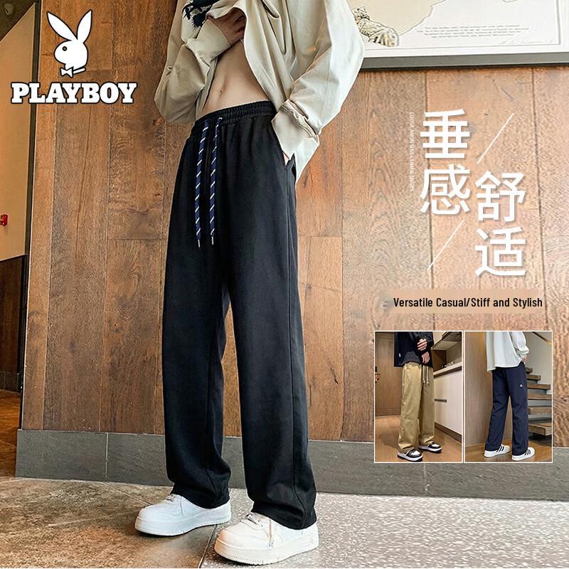 PLAYBOY Men's Loose Straight Leg Cargo Pants