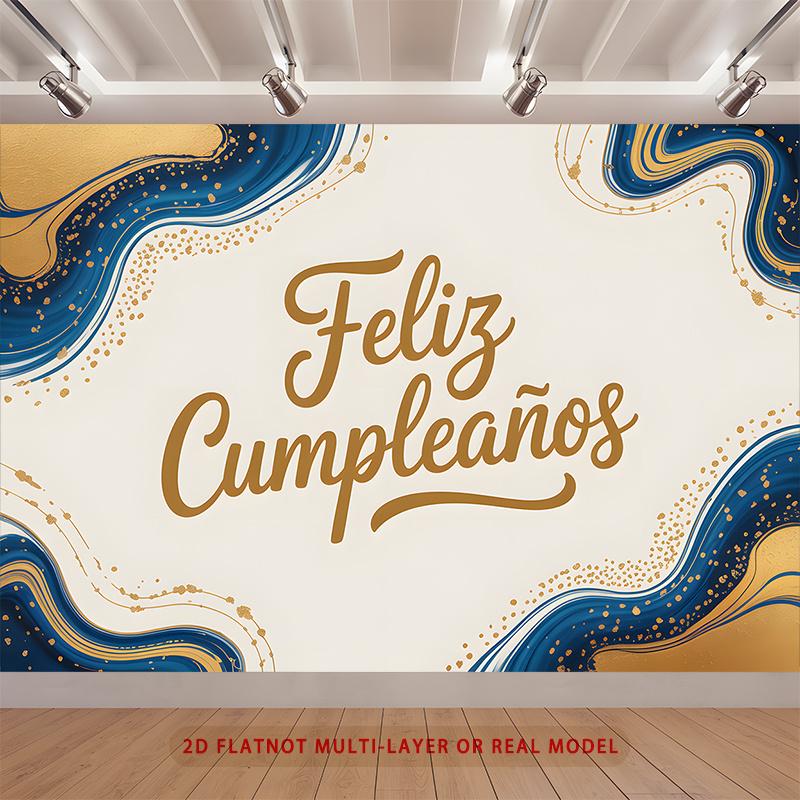 Party Backdrop Birthday Blue Photo Booth Background Front Door Decor