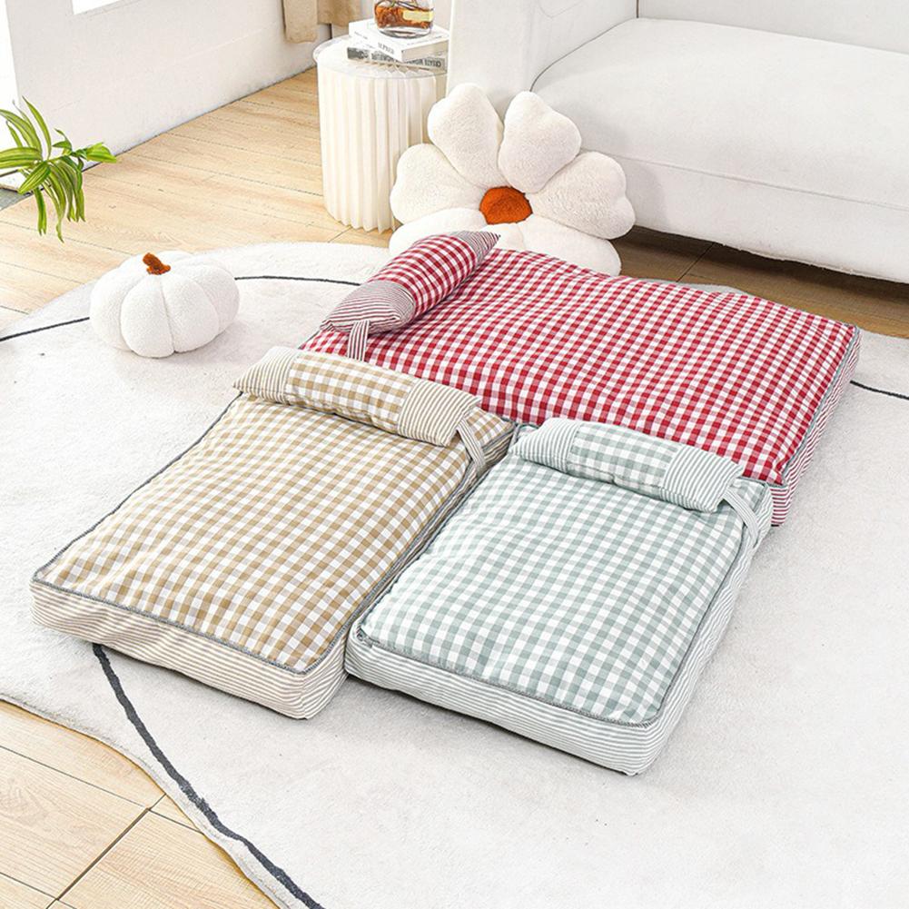 Large Dogs Dog Bed With Pillow Washable Super Soft Comfort Sleeping Blanket Anti-Slip Bottom Removable Cover Mattress Supplies
