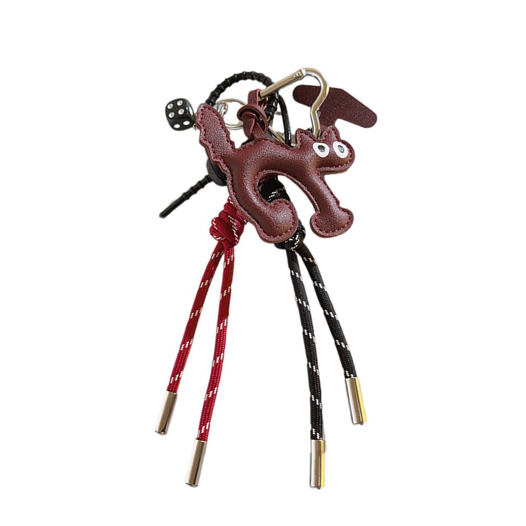 Zawieszka Kot z PU Skóry Pleciony Sznurek Urok do Telefonu Modny Brelok z Motywem Zwierzęcym Stylowy Prezent dla Miłośnika Zwierząt