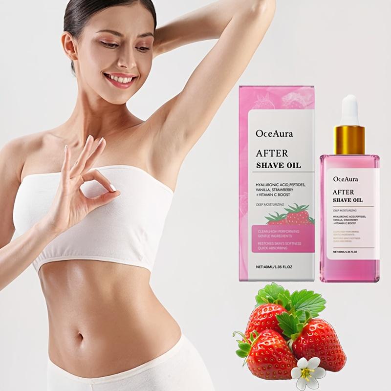 Strawberry Vanilla After Shave Oil Firming Soothing Moisturizing Softening Nourishing Smoothing Hair Removal Care Essential Oil